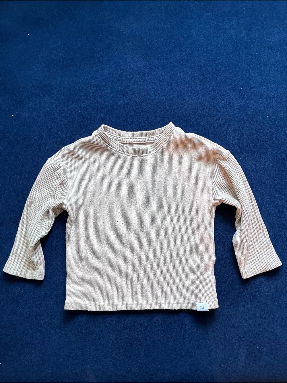 GAP Kids Light Beige Waffle Long-Sleeve Tee